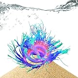 Syengery Decoración de Anémonas de Mar para Pecera - Ornamento de Anémona de Mar de Silicona Suave para Pecera | Accesorios Decorativos con Brillo Bajo Luz para Acuarios