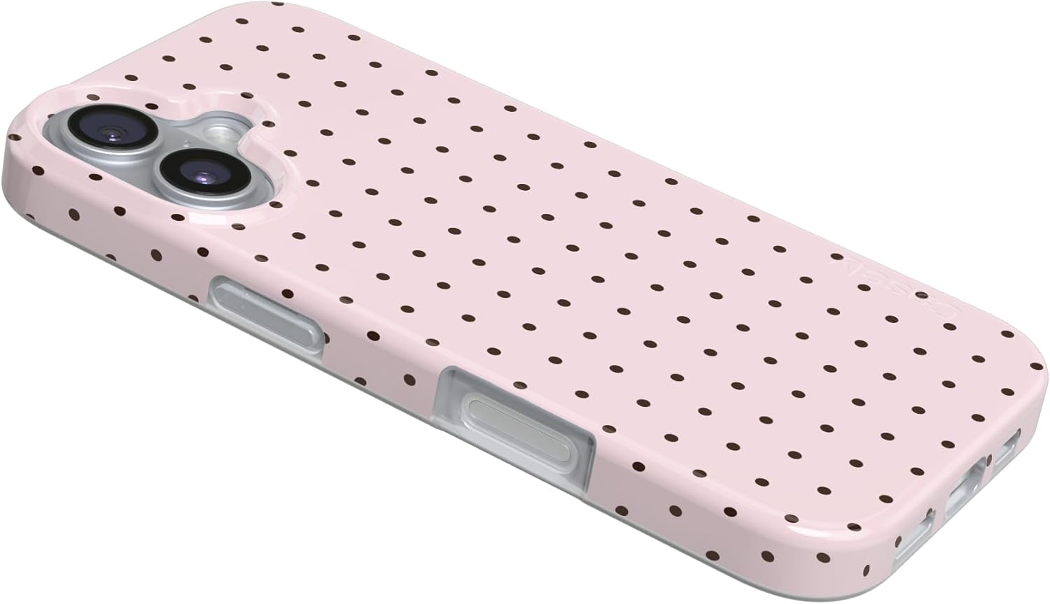 Casely iPhone 17 Case | On the Dot | Pink & Brown Polka Dot | Compatible with MagSafe | Classic Ultra Slim Design