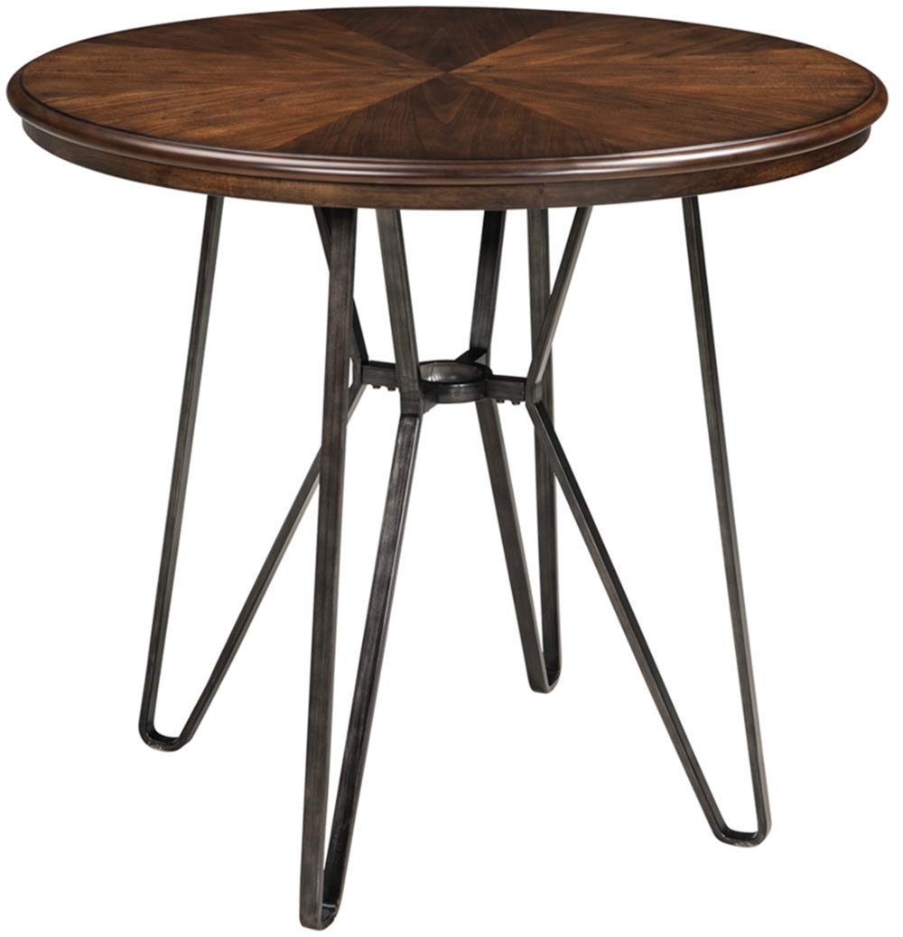 Counter Height Dining Room Furniture - Crown Mark Fulton Counter Height Table With Lazy Susan And Upholstered Chair Set Royal Furniture Pub Table And Stool Sets - Lettner gray/brown rectangular counter tbl set (5/cn.