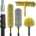 5-in-1 4-12Ft 4-Stage Telescoping Extension Pole Kit for Cleaning