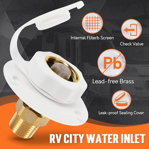 Image of TONDA RV City Water Inlet, City Water Connection for RV (White-2 Pack)