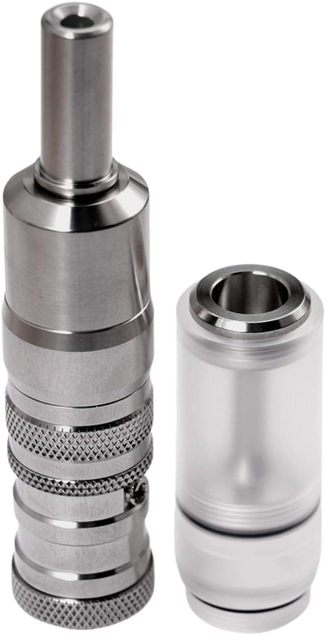 FEV VS Style RTA 17 mm Evaporator - Additional PC Tank 3.0 ml 316 Stainless Steel Adjustable Airflow Dual Post Design 510 Driptip Silver by Shen Ray