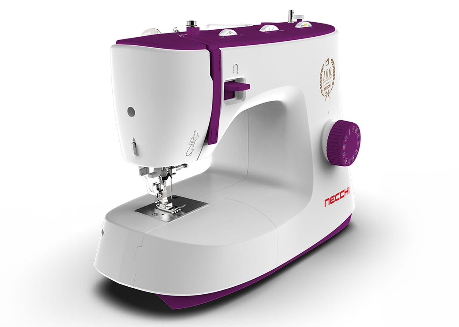 Necchi K132A - Máquina para coser, interior de fundición a presión de aluminio, carcasa de ABS, violeta, regular
