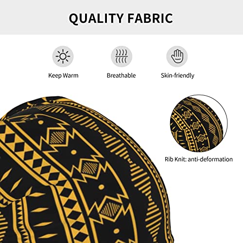 Image of African Slouchy Beanie Cap Winter Hats Casual Knit Beanie Skull Cap for Men and Women