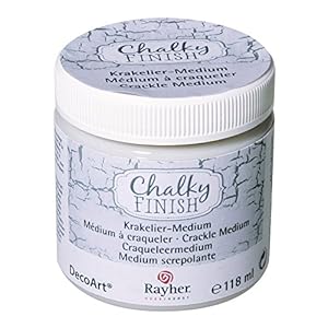 Rayher 38878000 Chalky Finish Krakelier-Medium, kleurloos, blik 118 ml, voor antieke scheureffecten, scheurlaktechniek…