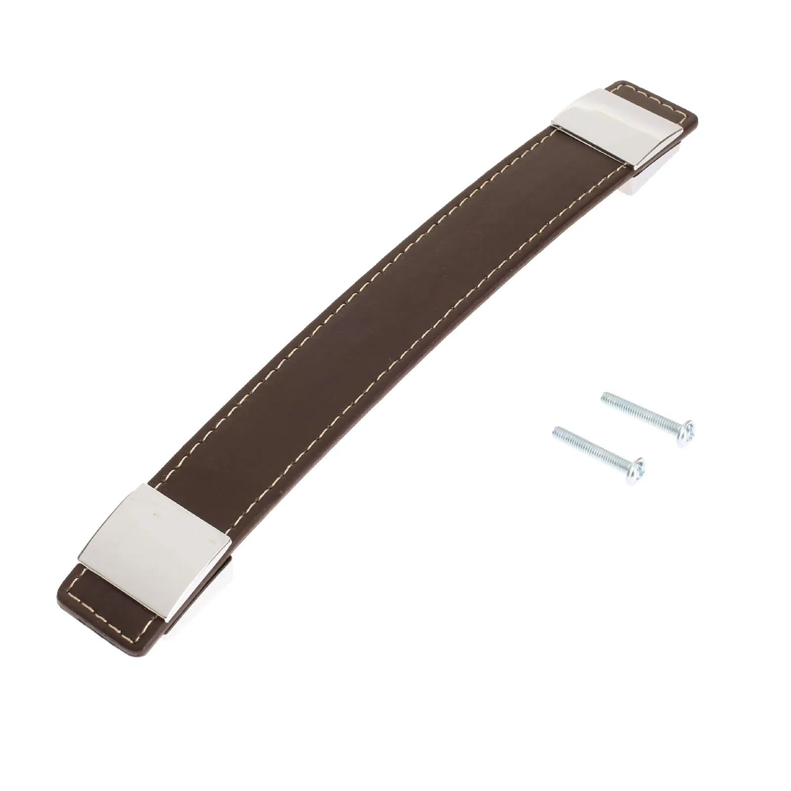Poignée de porte en cuir PU marron 192 mm pour placard et cuisine
