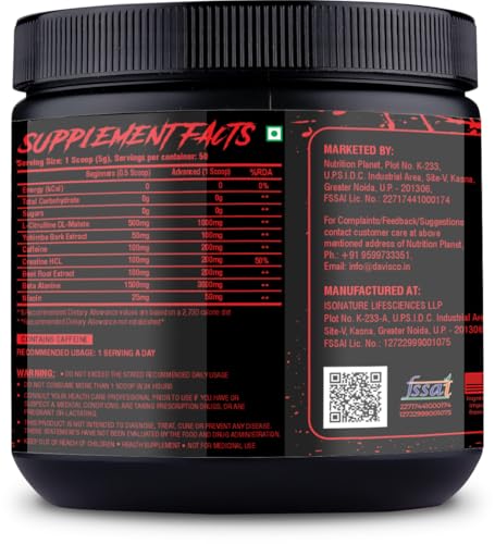 Image of Nutrition Planet Blood Shower Pre Workout (250g, 50 Servings) (Fruit Punch)