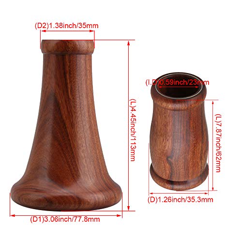 image for BQLZR 62mm Rosewood Clarinet Bell Tuning Tube Two Section Tube Clarine