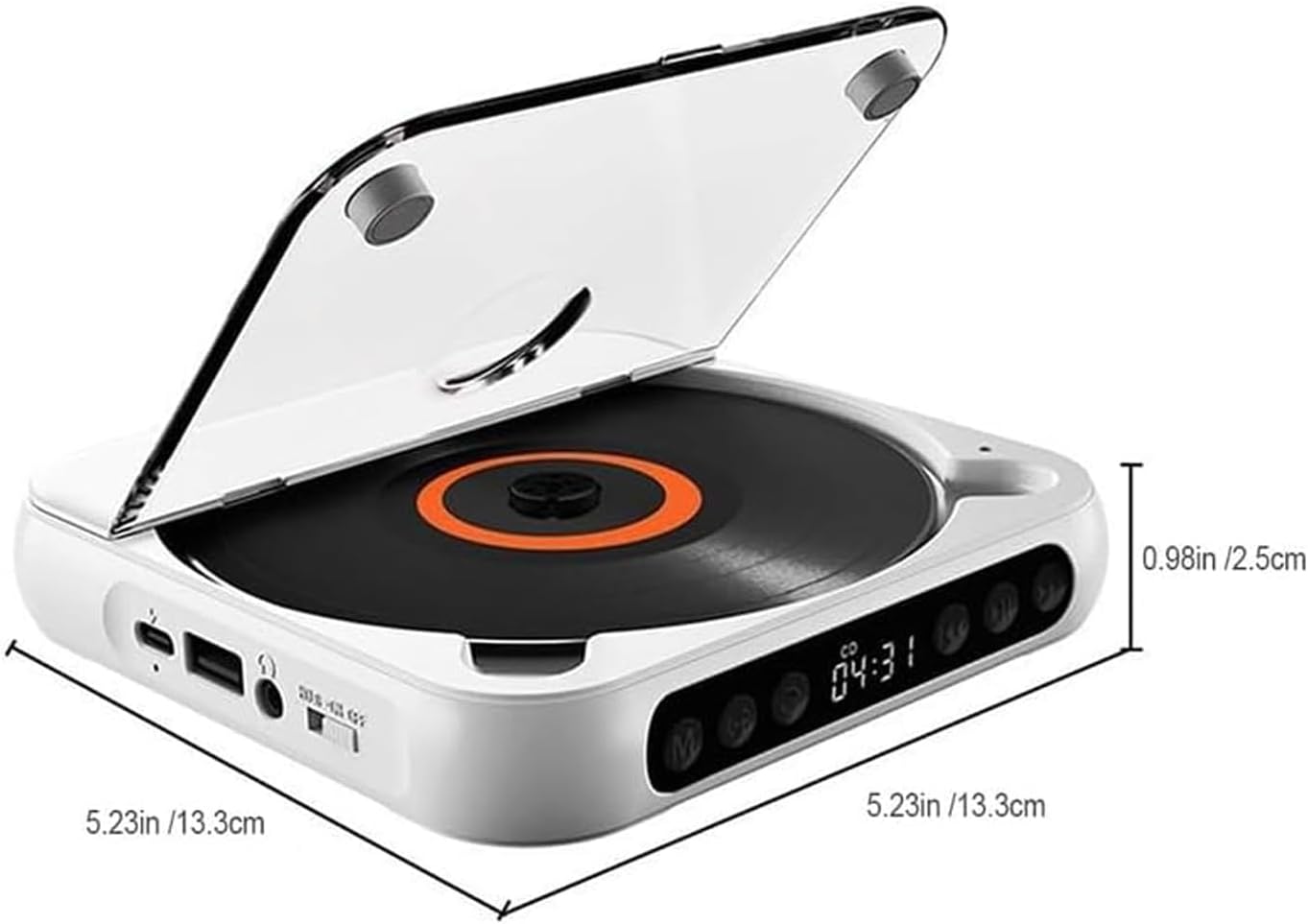 Portable Bluetooth-Compatible CD Player: Hi-Fi Sound, Wireless & Wired Playback, Rechargeable Battery, Compact & Lightweight for Travel,Home,Car (Green)