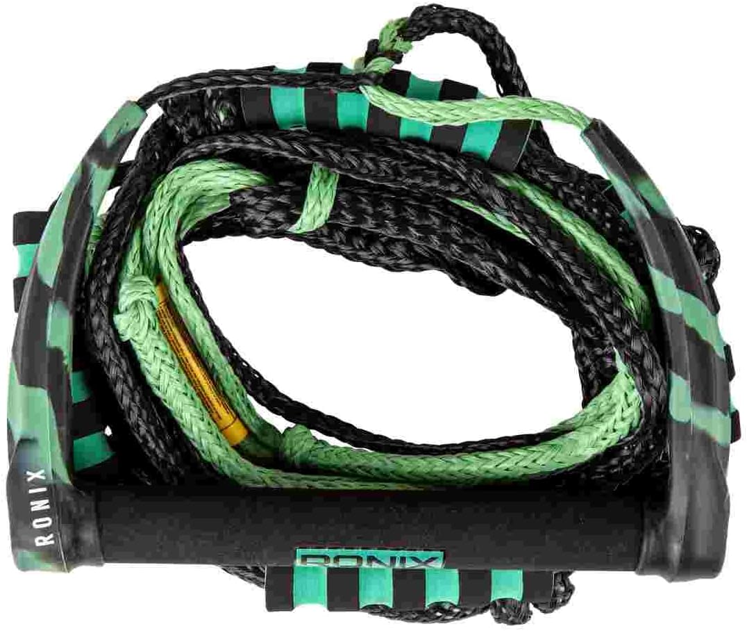 Ronix Ropes - Spinner Silicone Surf Rope-11 in. Handle w/ 25ft 4-Sect. Rope - Jade/Black
