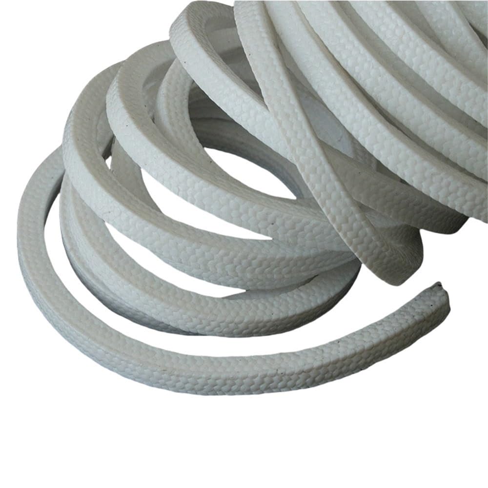 Corda in fibra di vetro per stufe, Guarnizione di compressione intrecciata in PTFE bianco, larghezza da 4 x mm a 20, lunghezza 1 M/2 M | 2MX20MMX20MM