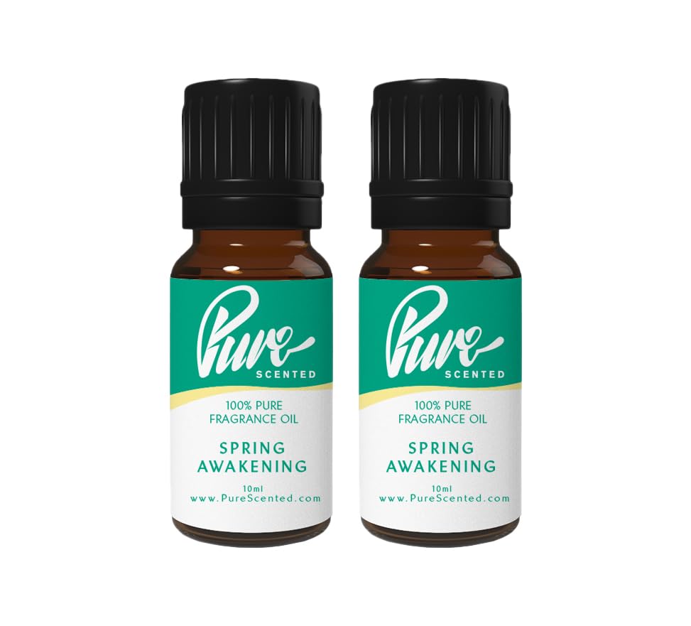 Pure Scented 20ml Fragrance Oils - 2 x 10ml Suitable for Candles, Soaps, Slime, Diffusers, Cosmetics, Wax Melts, Designer (2 x 10ml, Spring Awakening)