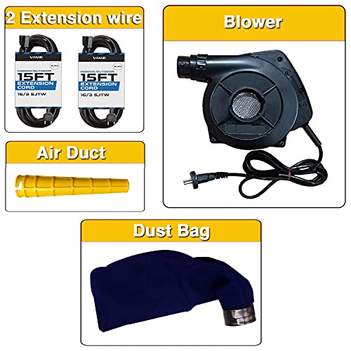 Image of Elmico 700W Vacuum Cleaner Function Blowing and Sucking Dual Purpose for Car and Home /Multi-Purpose air Blower with /100% Copper Armature /10 ft Wire