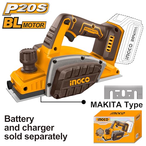 Image of 20V Cordless Planer, 14000rpm No-Load Speed with 82x2mm Planning Size, Heavy Duty Aluminum Base & Side Cover, Battery & Charger Sold Separately