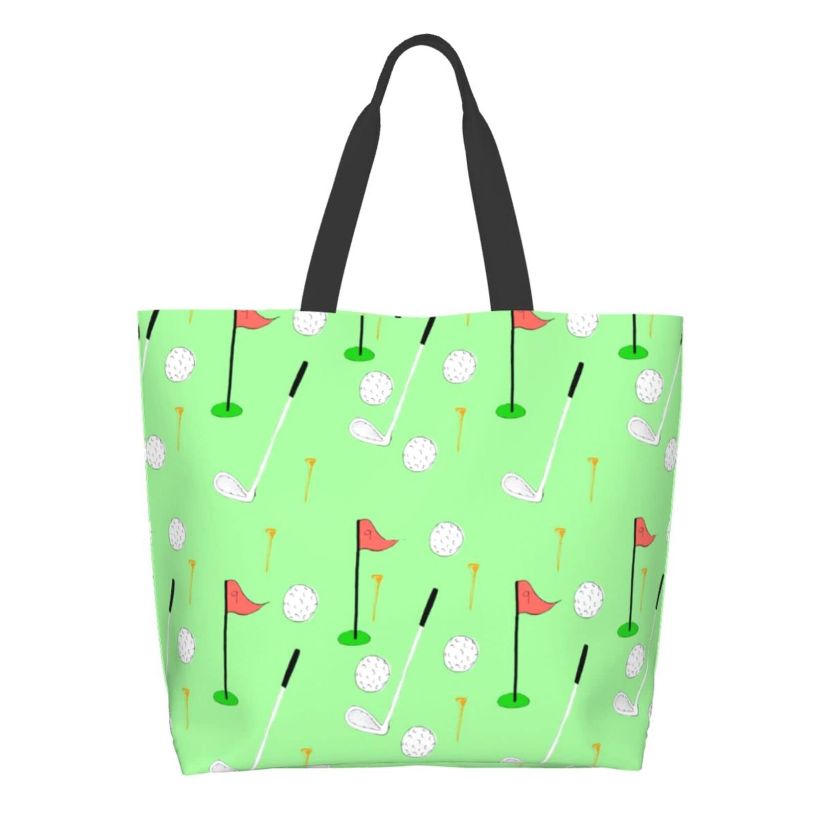 Golf Bag, Golf Ball Print Sling Bag, Cute Golf Print Pattern Tote Bag For Women Men