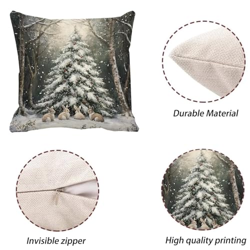 Housse de coussin imperméable 35x35 cm avec textile effet lin résistant aux intempéries - 6