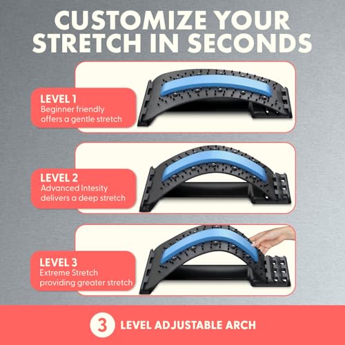 SQUATZ Lower Back Stretcher Device, Ergonomic Lumbar Support Back Massager, Multi-Level Traction, Foam Cushion with Pressure Points, 30-Day Digital Workout Program, for Home, Gym, Car & Yoga Mat Use - Image 3