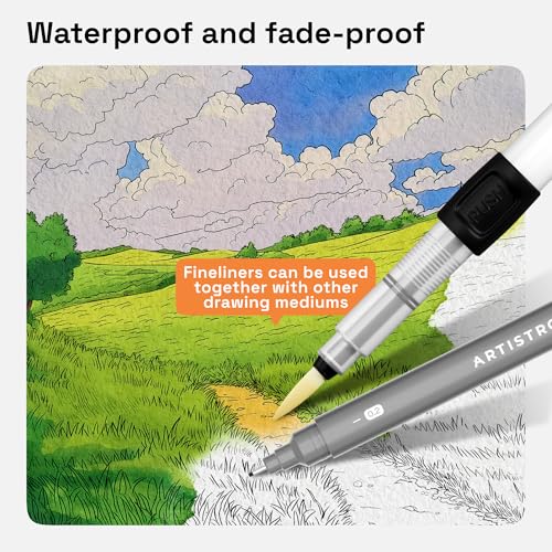 artistro set of 2 fineliner pens black micro pens for drawing waterproof archival ink ultra fine tip pen for illustration technical pen sketching writing drawing journaling pair of fine tip