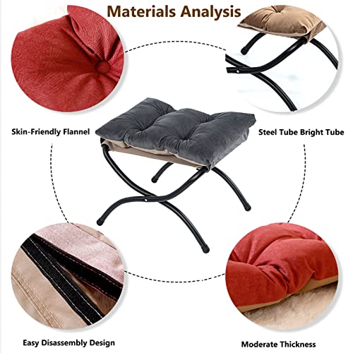 Tabouret repose-pieds pliant coton antidérapant de chambre à coucher