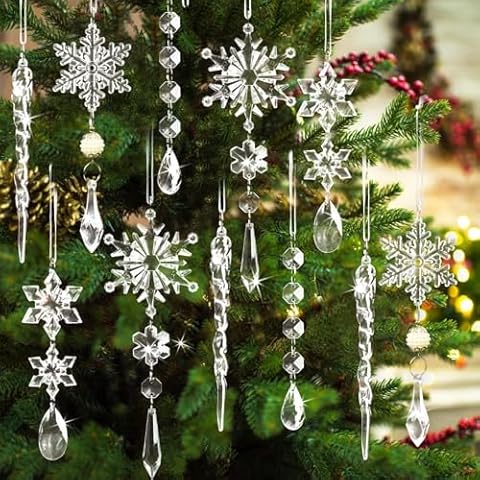 18pcs Crystal Christmas Ornaments Cover