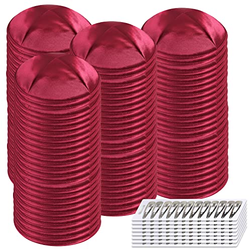 Image of Zion Judaica Deluxe Satin Kippah Yarmulkes for Kids Teens & Adults Skullcaps 6.25 inch Multi-Color Options 4 Panel Design