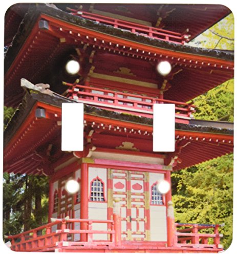 Interrupteur double 3dRose Pagode Japonaise Darrell Gulin pour décoration murale