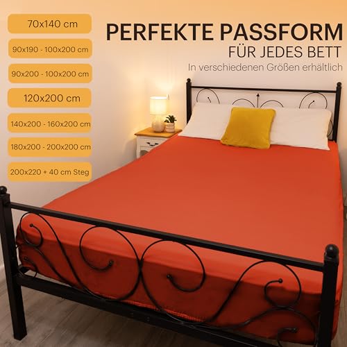 NatureMark 2er Pack Jersey Spannbettlaken, Spannbetttuch 100% Baumwolle in vielen Größen und Farben MARKENQUALITÄT ÖKOTEX Standard 100… – Ansicht 4