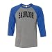 Salvador Collegiate Three-Quarter Raglan Sleeve Baseball Shirt Unisex 2X-Large Grey/Royal