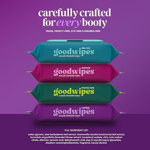 Image of goodwipes Flushable Wipes - Lavender, 418 Wipes (8 Pack + 1 Travel Pack)