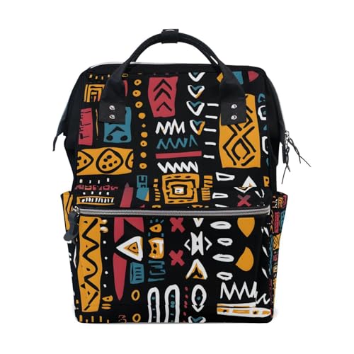 ALAZA African Ethinic Geometric Print Laptop Backpack Anti Theft Purse Backpack for Women Men,15.6 inch Doctor Bag College Backpacks Travel Casual Daypack