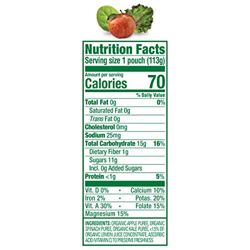 Happy Baby, Organic Stage 2 Food Simple Combos Apples 4Oz , Spinach Apple Kale, 64 Ounce (Pack Of 2) #TOP4