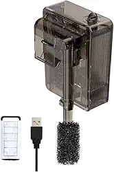Filtro Fino para Aquário, Filtros HOB Silenciosos para Aquários de Até 19 Litros, Fluxo Ajustável (180L/H)