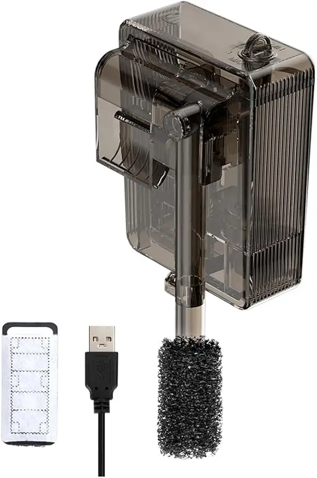 Filtro Fino para Aquário, Filtros HOB Silenciosos para Aquários de Até 19 Litros, Fluxo Ajustável (180L/H)