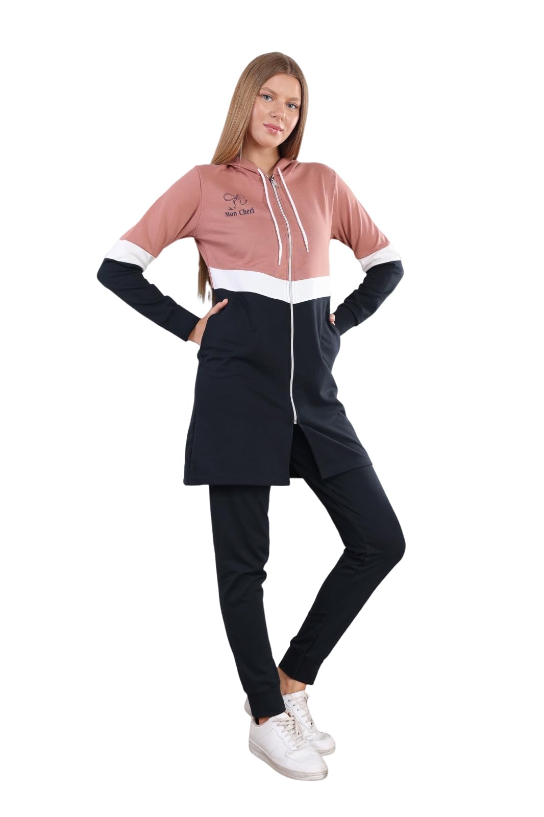 Modest Tracksuits Set Turkey Made Islamic Sportswear Muslim Women Hoodie and Pant Sets Tunic Long Top and Pants Activewear Sportswear