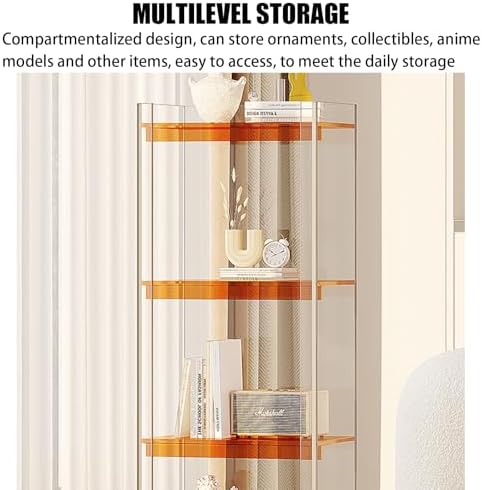 Multi-Level Acrylic Display Stand - Vertical Showcase for Home & Office Ornaments, Colorful Storage Shelves (Green, 40x25x76cm) - Ideal for Organizing & Decorating
