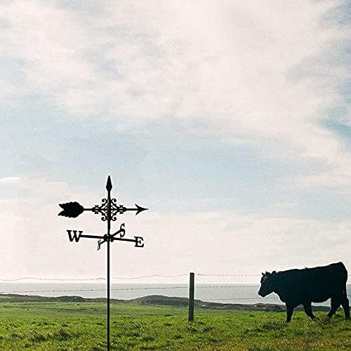 Miniatura 5 de Exquisito adorno de metal para veleta de metal con adorno de flecha, paleta de viento de estaca de jardín, herramienta de medición profesional,
