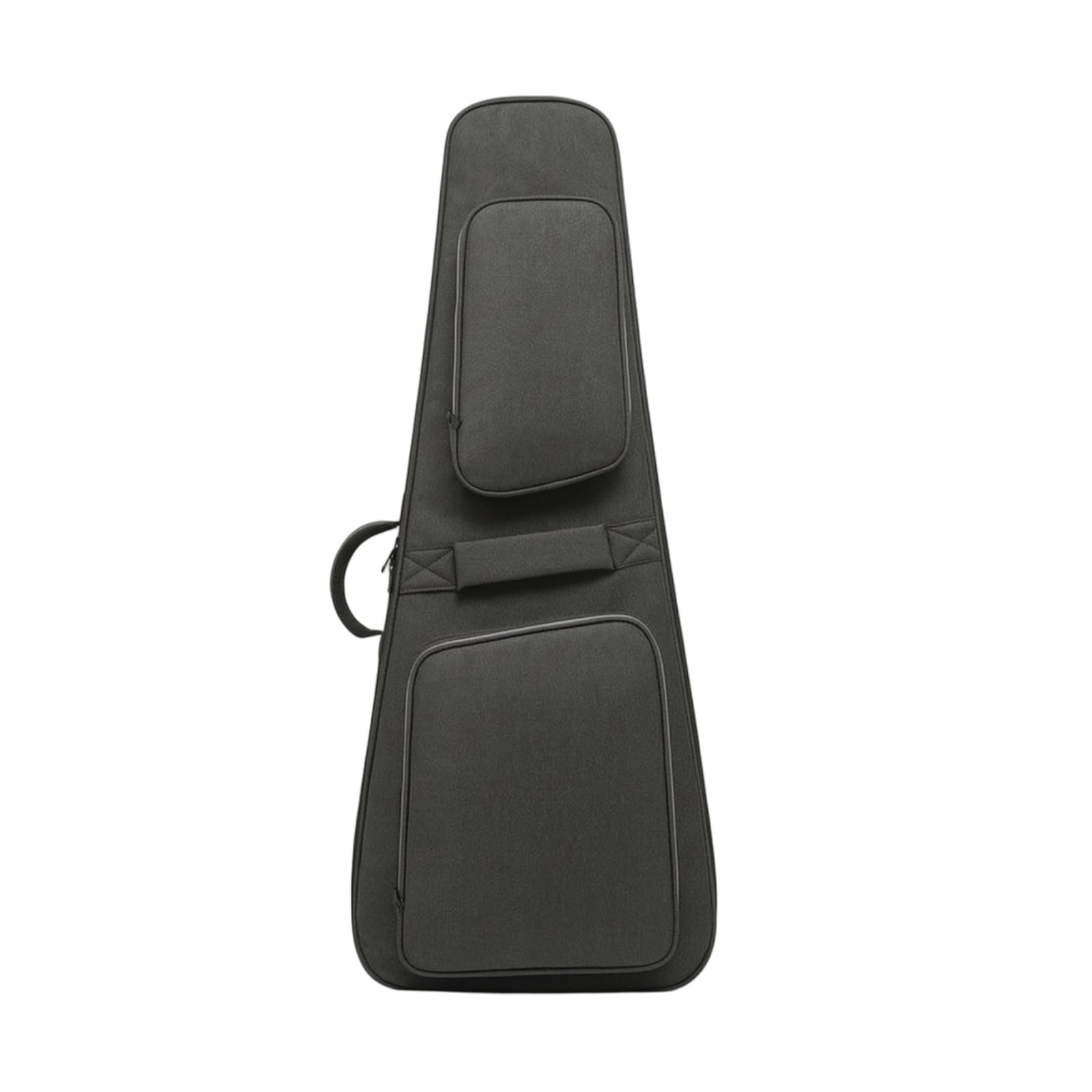 Harilla Custodia Morbida per Strumento Musicale con Forma Appuntita in Tessuto Protettivo con Doppia Tasca Frontale con Cinghie, 41 Pollici Lino Nero Carbone, Array, Nero