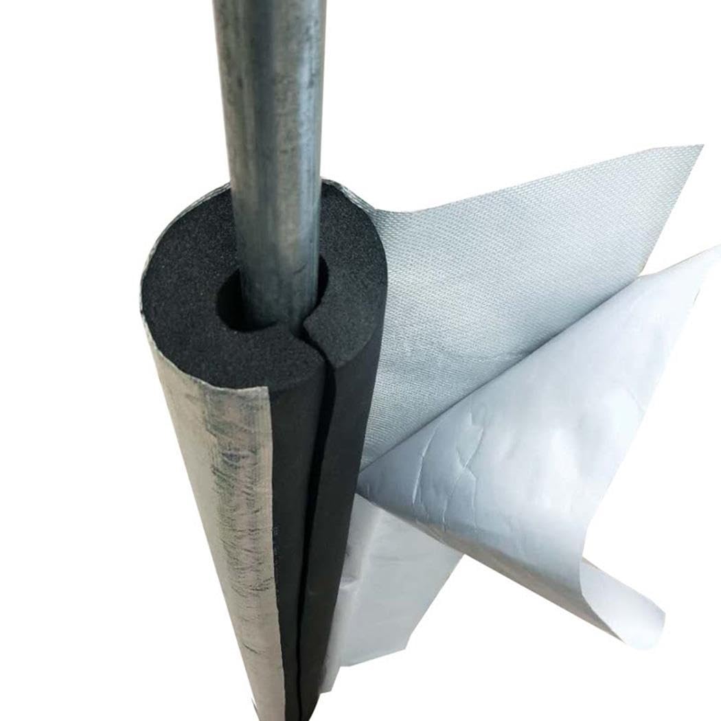 Schaumstoffrohr-Isolierung, ID 0,4–8,6 Zoll, Selbstklebendes Wickelschaumrohr Mit Aluminiumfolie, Hochisolierter Schlauch Für Warmwasserbereiter(Thickness20mm,ID219mm/8.6in)