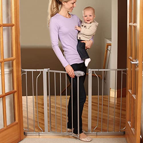 Regalo Easy Step 49-Inch Extra Wide Baby Gate, Includes 4-Inch And 12-Inch Extension Kit, 4 Pack Of Pressure Mount Kit And 4 Pack Of Wall Mount Kit, Platinum - Total Pack Of 1 #TOP3