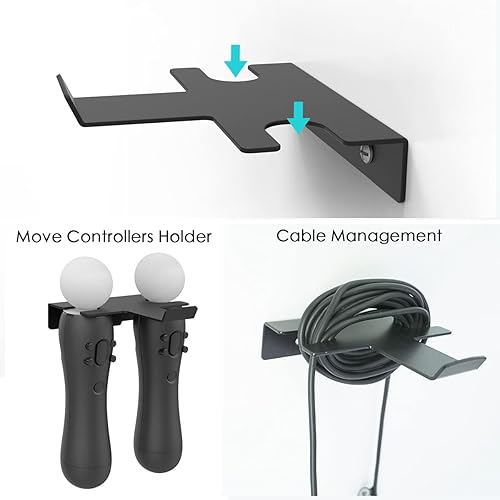 Miniatura 4 de Monzlteck Wall Mount Holder for PSVRPlaystation VR Headset Move Controllers HolderSpace Saving