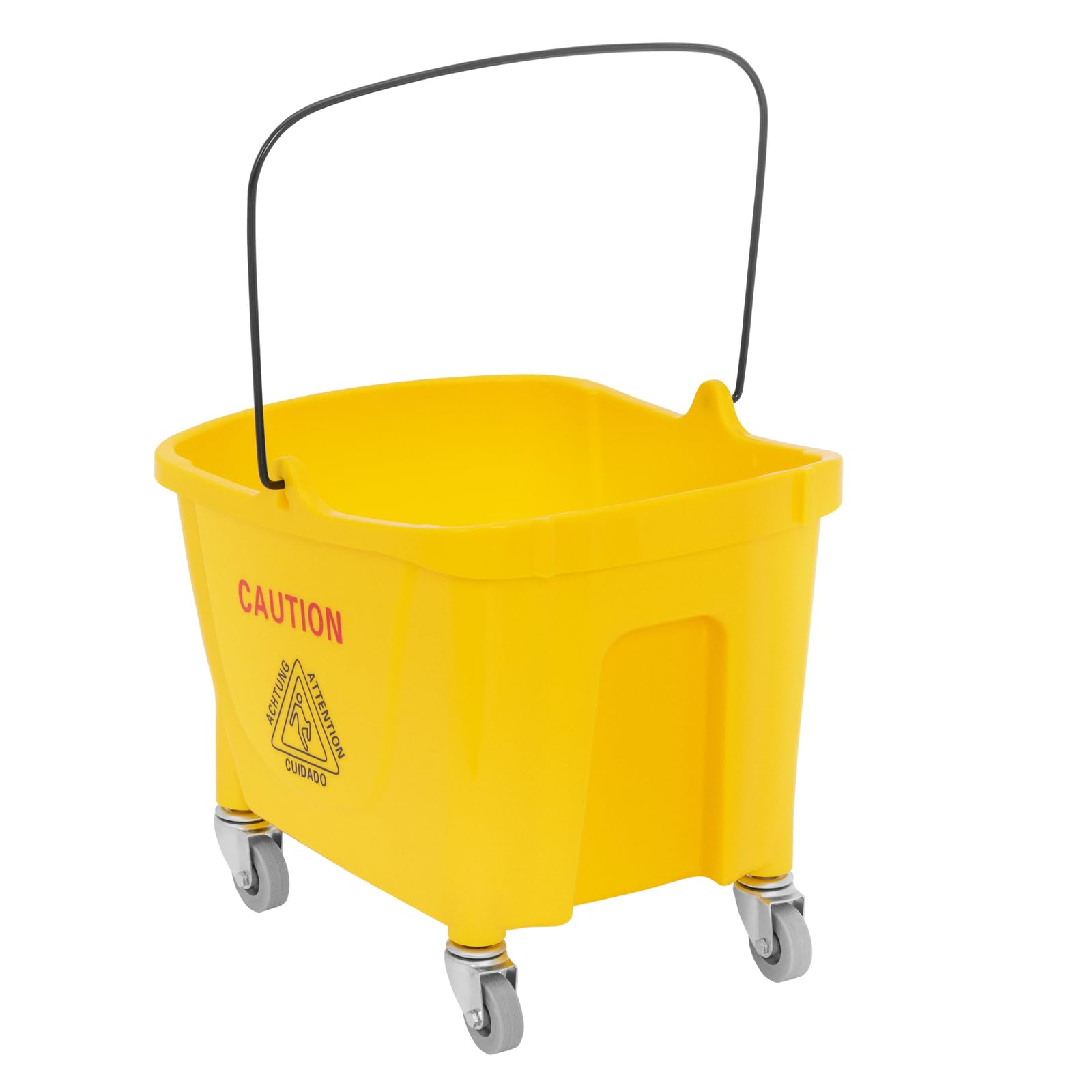 Carro de Limpieza con Prensa y Cubo de 24 L Prensa con Mango Engomado para Mopa hasta 130 mm 4 Ruedas Carro de limpieza industrial Carro de fregar para hostelería Carrito para fregar suelos