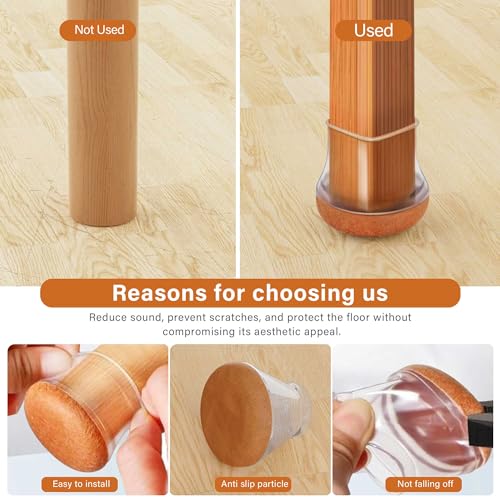 Image of Chair Leg Floor Protectors,Furniture Felt Pads Silicone Covers caps for Chairs,Non-Slip Bottom Furniture Leg Capsfor Hardwood Floors,Avoid Scratching and Reduce Noise(L,16 PCS)