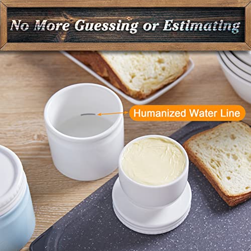 Farmhouse Butter Crock For Counter, Dayyet French Butter Dish, Ceramic Butter Keeper Crock With Water Line, Perfect Spreadable Consistency, Large Capacity For 1.5 Sticks, No More Hard Butter, White #TOP3