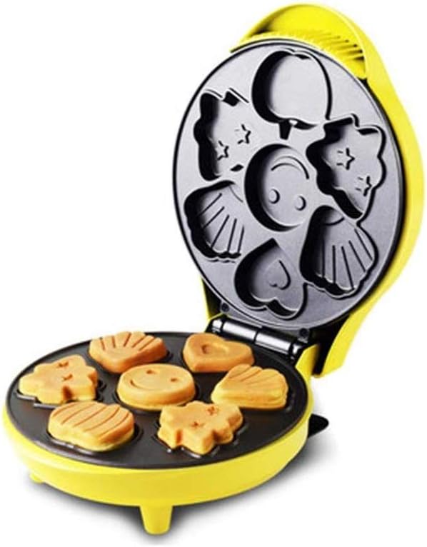 Cake Machine, Household Mini Children's Cartoon Baking Tray Breakfast Power 640W Function, Frying