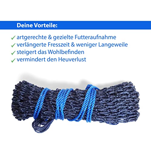 Heunetz für Pferde mit engmaschigem 3 cm Netz und Karabiner