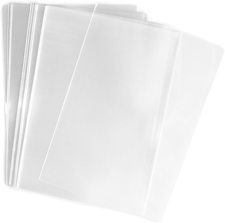 Eshowy 200 pcs Clear Flat Cello/Cellophane Treat Bag Gift Basket Supplies, 6x8 inch(1.2mil)