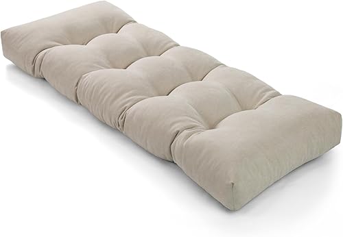 ROFIELTY Cojín de banco de 42 x 16 pulgadas, cojines para muebles de patio, cojín de asiento antideslizante para interiores y exteriores, cojín de