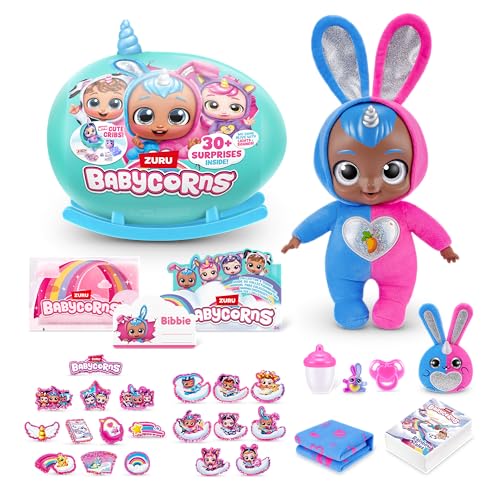 Babycorns Bunny (Bobbie) muñeca interactiva, muñeca mágica, Sorpresa, Descubrir, niñas, Historia, (35 cm), Luz, Sonido