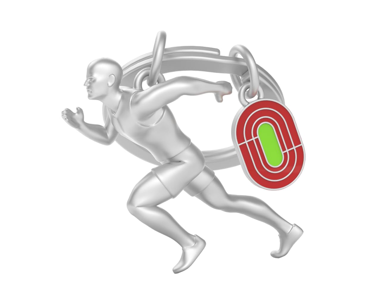 METALMORPHOSE – Metal 3D Athletics Keyring – Passion Sport – Men's Gift, Women's Gift, Olympic Games Gift, silver, One Size, Modern