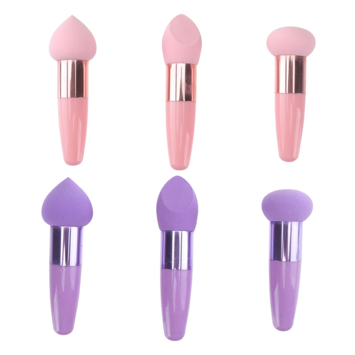 Homoyoyo Set di 2 Penne di Bellezza Porpora Spugne Make Up in Materiale a Rete per Evidenziatore e Crema Manico Ergonomico e Facile Presa